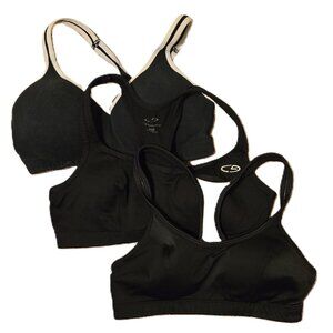 Set of 3 CHAMPION Black Sports Bras Fully Padded, Women's 34B